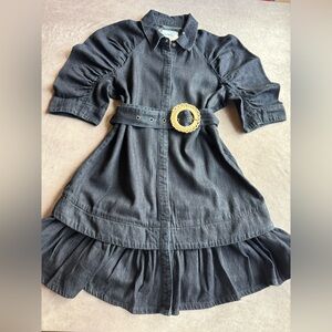 Sam Edelman Black Dress with Gold Buckle